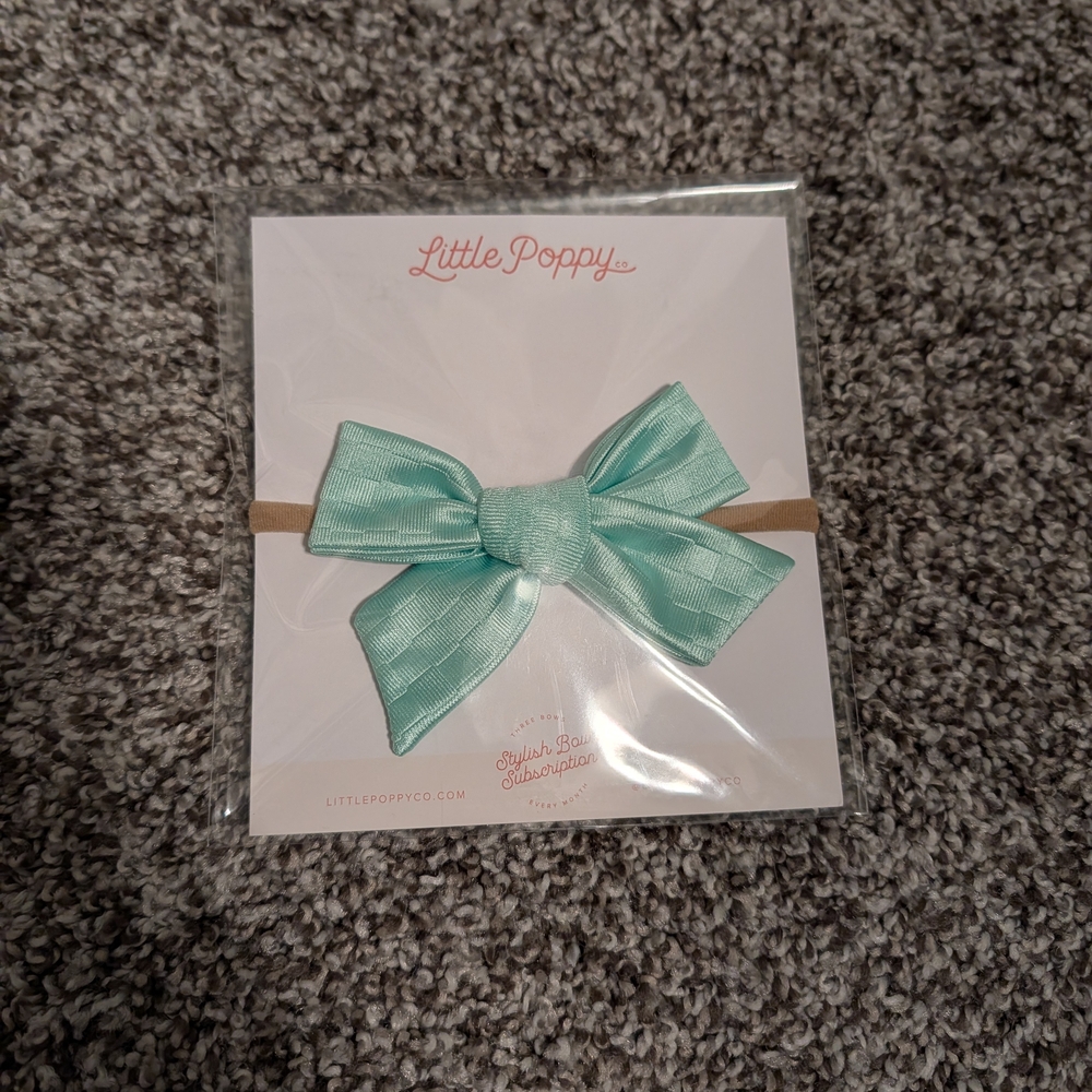 Little Poppy Turquoise Bow Hairband